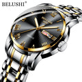 Relógio Masculino Analógico Luminous Luxury Belushi cor golden black