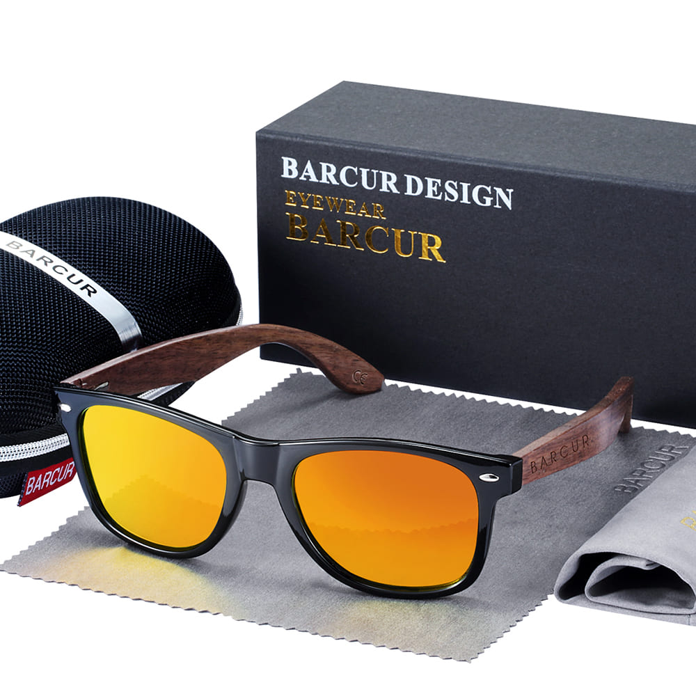 Óculos de Sol Masculino Madeira Pine Polarizado Barcur
