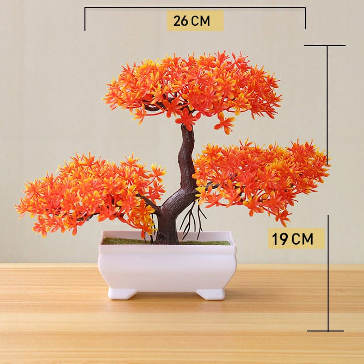 Planta Artificial Bonsai Colorido com Vaso para Decoração