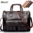 Pasta Masculina Executiva Maleta de Couro Legítimo Wellvo Handbag