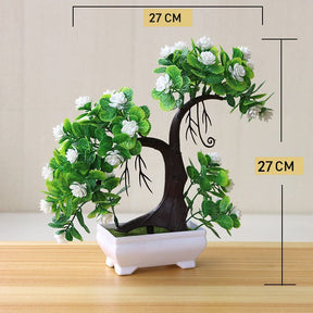 Planta Artificial Bonsai Colorido com Vaso para Decoração