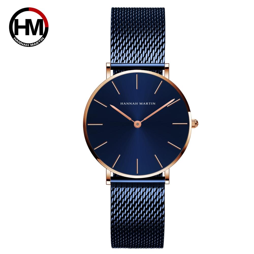 Relógio Feminino de Luxo Joias Hannah Martin Quartzo CH36-W à Prova D'Água