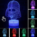 Luminária Abajur Led 3D Luz Noturna Star Wars Guerra nas Estrelas