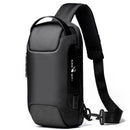 Mochila de Ombro Masculina com Alça Única Crossbody USB Oxford