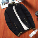 Jaqueta Masculina Slim de Lã Casual Inverno Fleece Bomber Streetwear