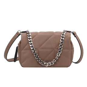Bolsa de Ombro Feminina Tiracolo de Couro Sintético com Alça Corrente Luxury Style