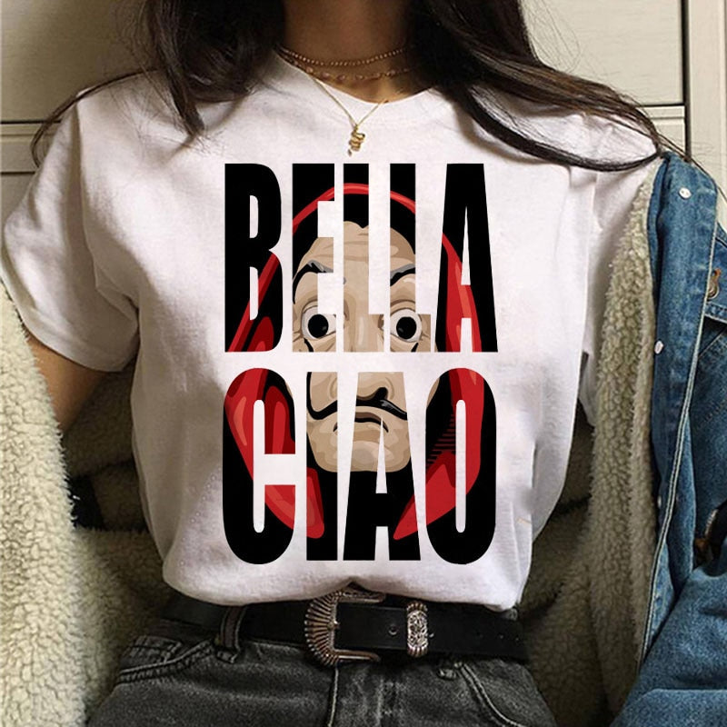 Camiseta Blusa Feminina Manga Curta La Casa De Papel