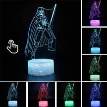Luminária Abajur Led 3D Luz Noturna Star Wars Guerra nas Estrelas