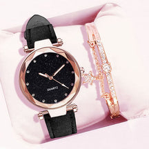 Relógio Feminino de Pulso Analógico Quartzo Casual com Pulseira Céu Estrelado