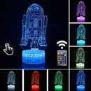 Luminária Abajur Led 3D Luz Noturna Star Wars Guerra nas Estrelas