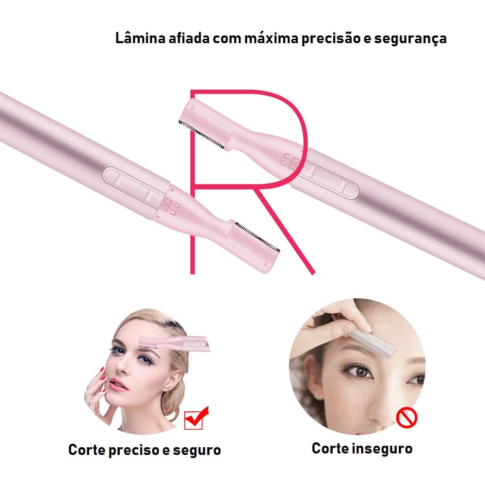 Aparador de Pelos Feminino Elétrico Sobrancelha Rosto Virilha