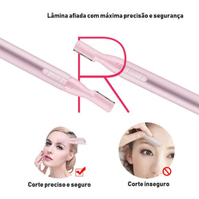 Aparador de Pelos Feminino Elétrico Sobrancelha Rosto Virilha