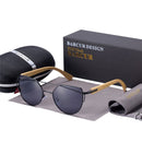 Óculos de Sol Polarizado de Madeira Bambu Feminino Olho de Gato