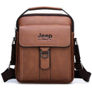 Bolsa de Ombro Jeep Transversal Masculino de Couro Crossbody Vintage