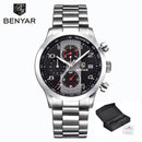 Relógio Masculino Analógico Quartzo Cronógrafo Sports Luminous Pointer Benyar