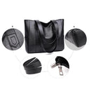 Bolsa Preta de Couro Feminina Sacola Smooza