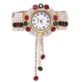 Relógio Bracelete Feminino com Pedras Brilhantes