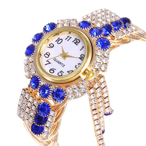 Relógio Bracelete Feminino com Pedras Brilhantes