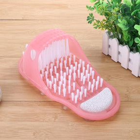 Limpador de Pés Chinelo com Escova Brush Slipper cor rosa