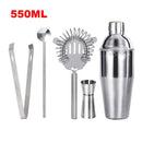 Kit Bartender Coqueteleira Profissional Peças Inox Drinks Coquetéis 550ML 750ML