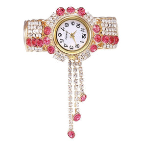 Relógio Bracelete Feminino com Pedras Brilhantes