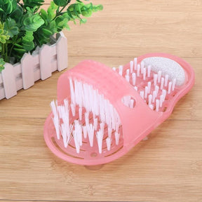 Limpador de Pés Chinelo com Escova Brush Slipper cor rosa