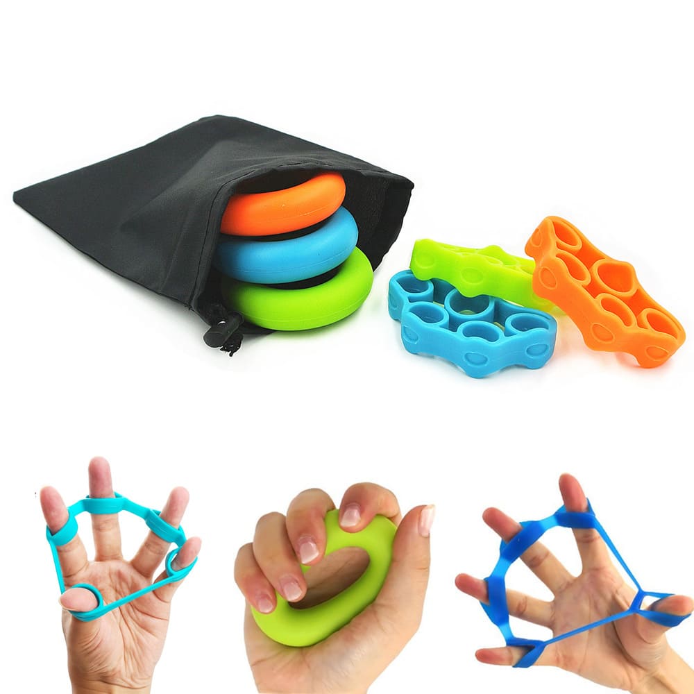 Kit Exercitador Dedo Silicone Antebraço Treino Fisioterapia para Mãos