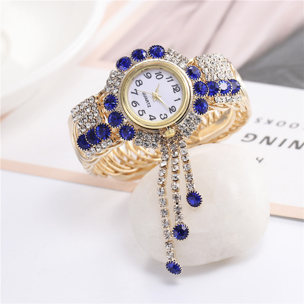 Relógio Bracelete Feminino com Pedras Brilhantes