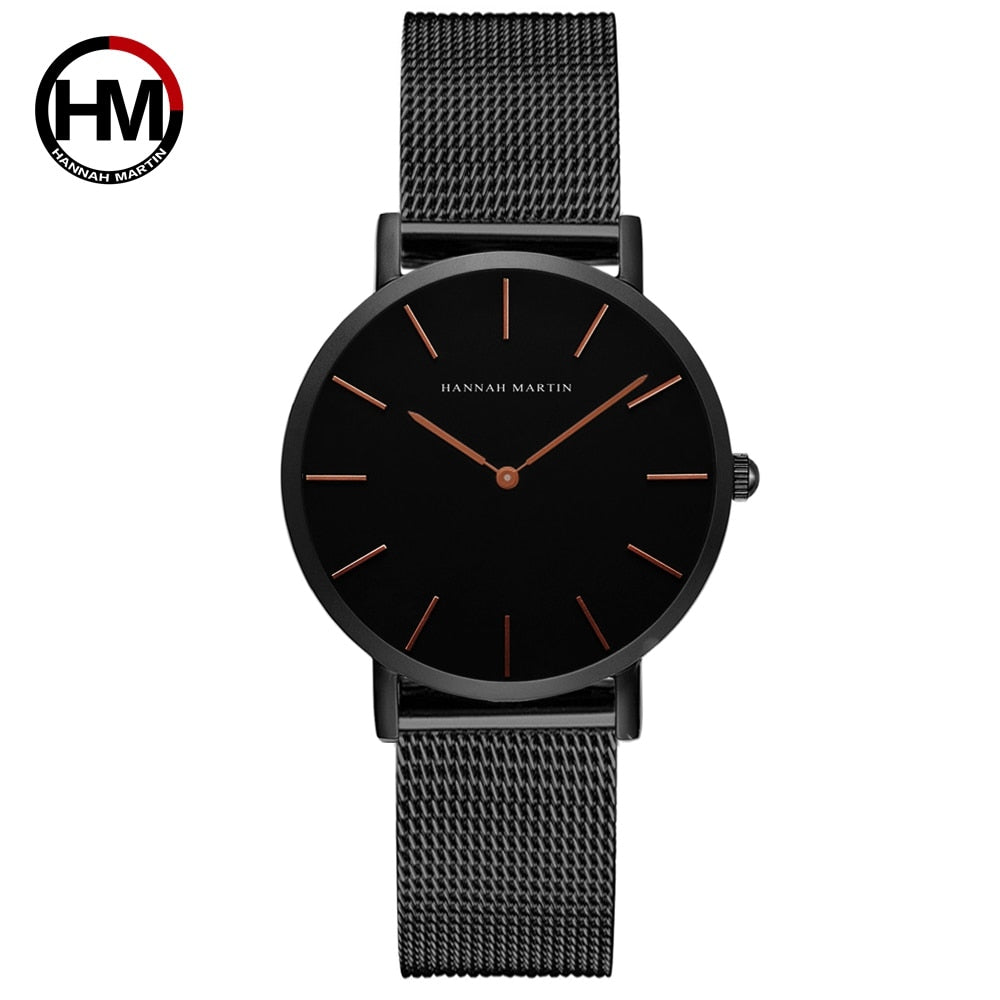 Relógio Feminino de Luxo Joias Hannah Martin Quartzo CH36-W à Prova D'Água