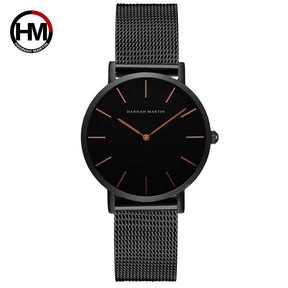 Relógio Feminino de Luxo Joias Hannah Martin Quartzo CH36-W à Prova D'Água