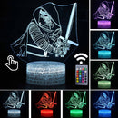 Luminária Abajur Led 3D Luz Noturna Star Wars Guerra nas Estrelas