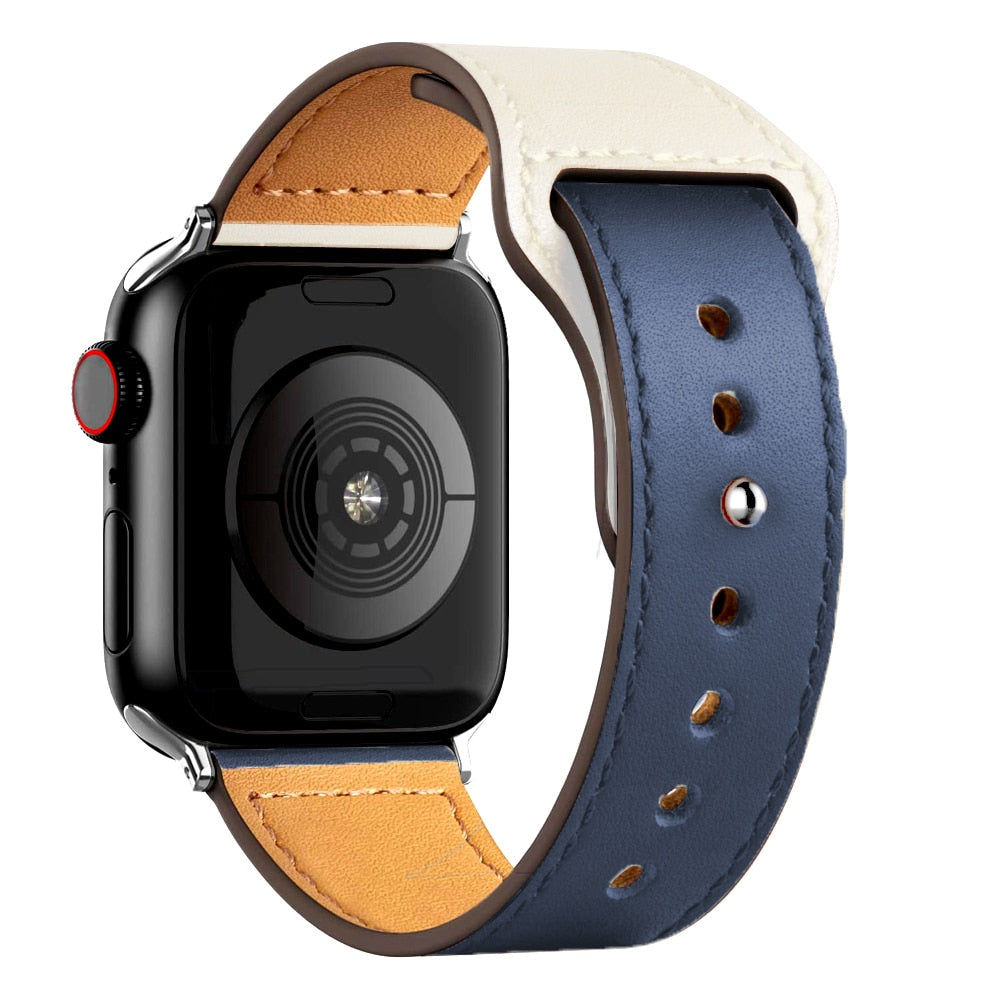 Pulseira de Couro Legítimo para Apple Watch IWO 38/40mm 42/44mm