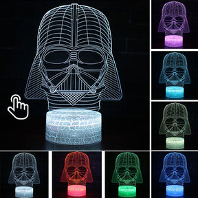 Luminária Abajur Led 3D Luz Noturna Star Wars Guerra nas Estrelas