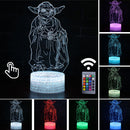 Luminária Abajur Led 3D Luz Noturna Star Wars Guerra nas Estrelas