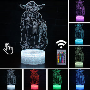 Luminária Abajur Led 3D Luz Noturna Star Wars Guerra nas Estrelas