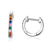 Brincos Femininos Banhados a Prata 925 com Zircônia