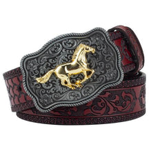 1x Cinto Masculino de Couro Legítimo Modelo Cavalo