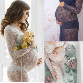 Vestido de Renda para Gestante Grávida Ensaio Fotografia