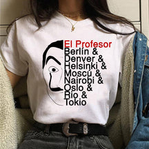 Camiseta Blusa Feminina Manga Curta La Casa De Papel