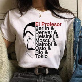 Camiseta Blusa Feminina Manga Curta La Casa De Papel