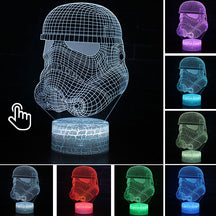 Luminária Abajur Led 3D Luz Noturna Star Wars Guerra nas Estrelas