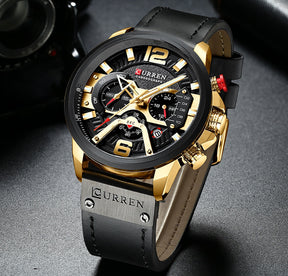 Relógio Masculino Analógico Pulseira de Couro Top Brand Luxury Curren