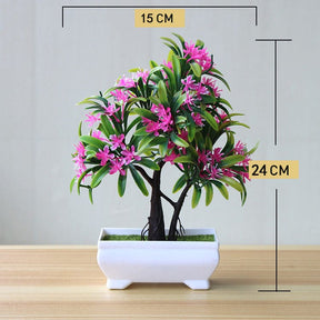 Planta Artificial Bonsai Colorido com Vaso para Decoração