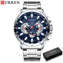 Relógio Masculino Analógico Esporte Casual com Pulseira de Aço Inoxidável New Luminous Curren