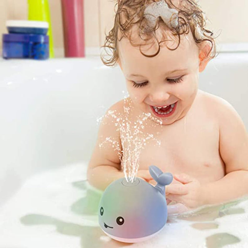 Brinquedo Interativo para Bebê Baleia Pisca Cores Jato de Água