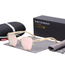 Óculos de Sol Polarizado de Madeira Bambu Feminino Olho de Gato