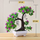 Planta Artificial Bonsai Colorido com Vaso para Decoração