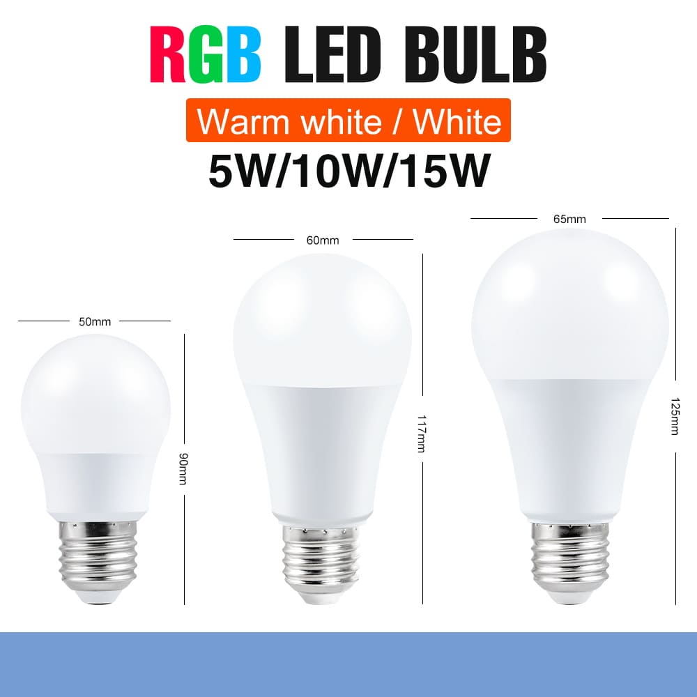 Lâmpada LED Smart com 15 Cores de Iluminação por Controle Remoto