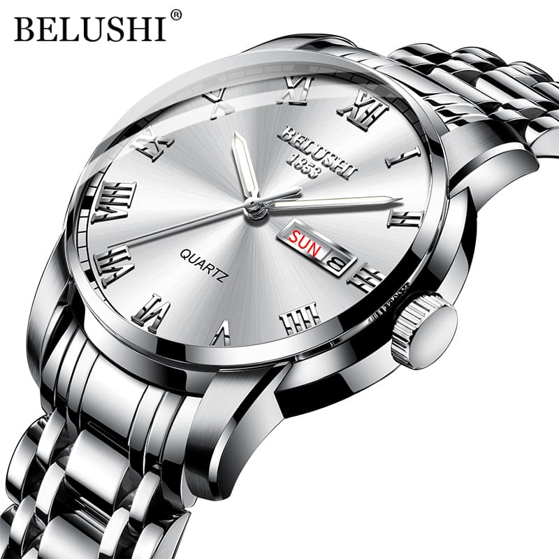 Relógio Masculino Analógico Luminous Luxury Belushi cor silver white