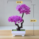 Planta Artificial Bonsai Colorido com Vaso para Decoração